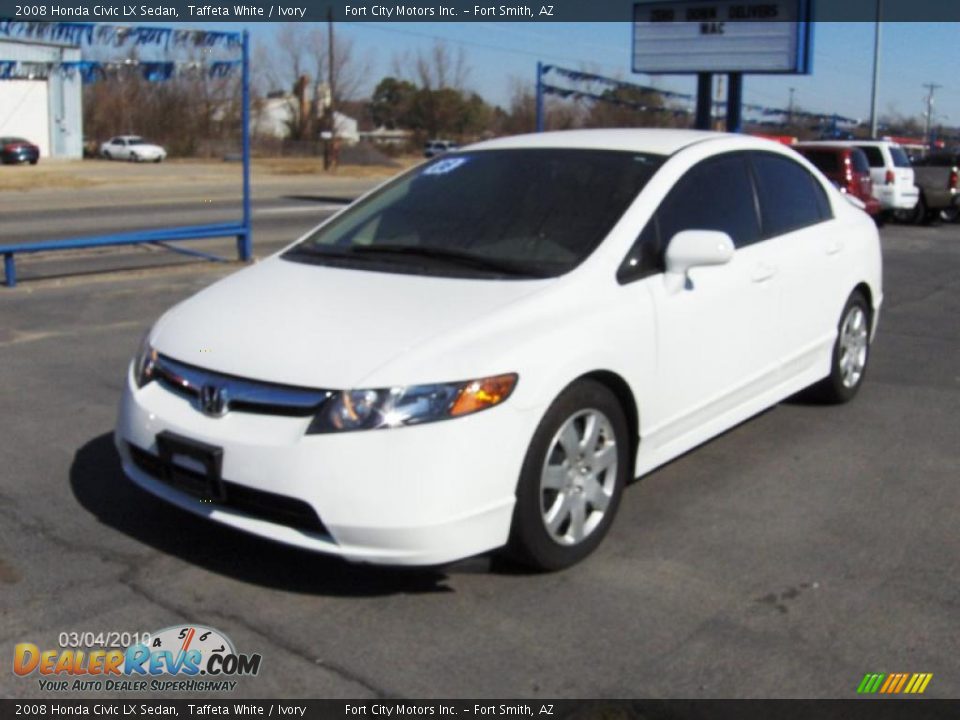 2008 Honda Civic LX Sedan Taffeta White / Ivory Photo #1