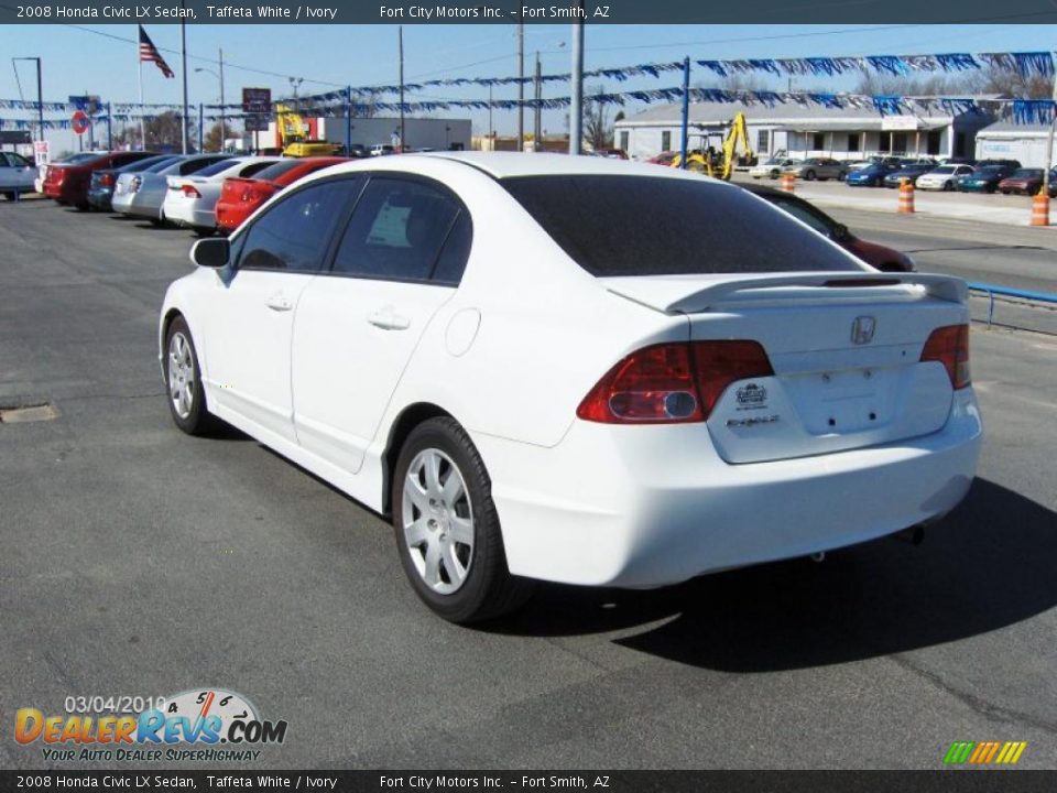 2008 Honda Civic LX Sedan Taffeta White / Ivory Photo #2