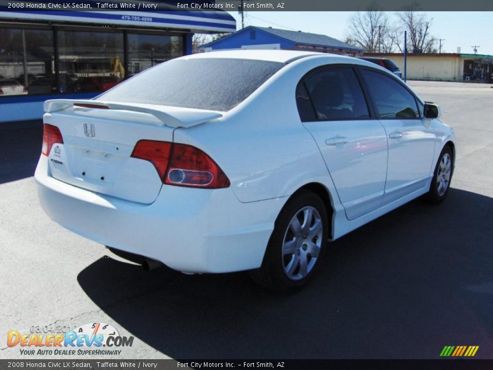 2008 Honda Civic LX Sedan Taffeta White / Ivory Photo #3