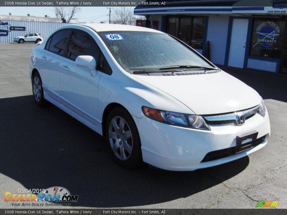 2008 Honda Civic LX Sedan Taffeta White / Ivory Photo #4