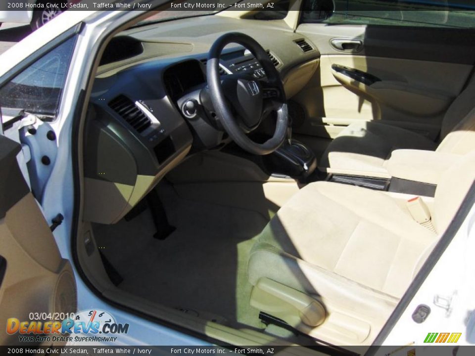 2008 Honda Civic LX Sedan Taffeta White / Ivory Photo #5