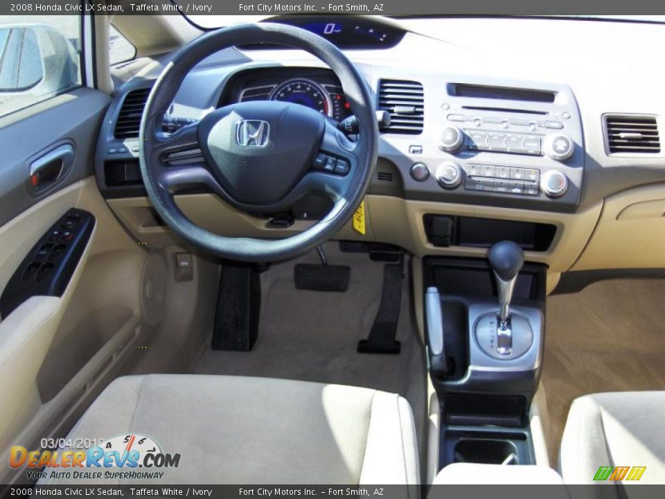 2008 Honda Civic LX Sedan Taffeta White / Ivory Photo #8
