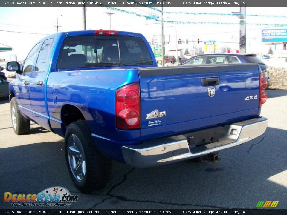 2008 Dodge Ram 1500 Big Horn Edition Quad Cab 4x4 Patriot Blue Pearl / Medium Slate Gray Photo #2