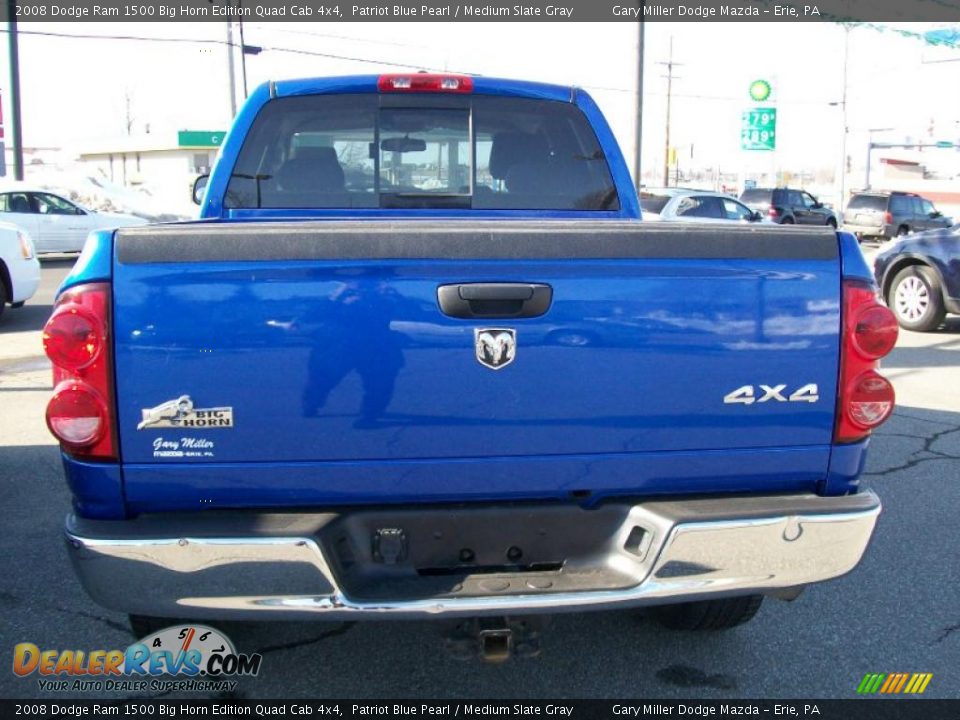 2008 Dodge Ram 1500 Big Horn Edition Quad Cab 4x4 Patriot Blue Pearl / Medium Slate Gray Photo #3