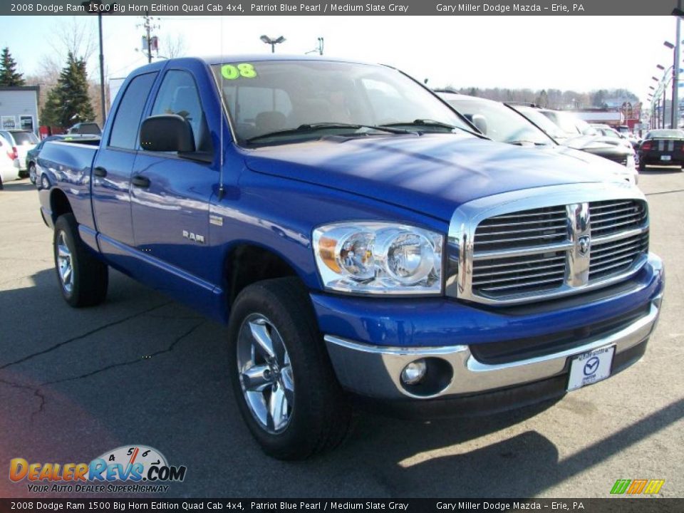 2008 Dodge Ram 1500 Big Horn Edition Quad Cab 4x4 Patriot Blue Pearl / Medium Slate Gray Photo #7