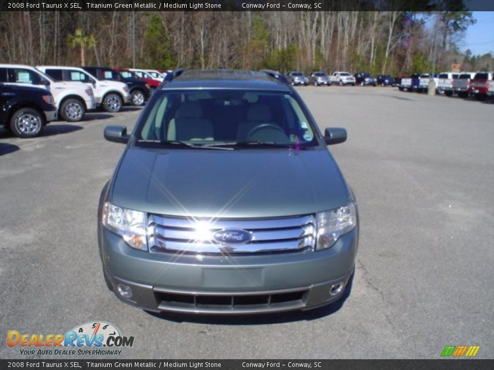 2008 Ford Taurus X SEL Titanium Green Metallic / Medium Light Stone Photo #2