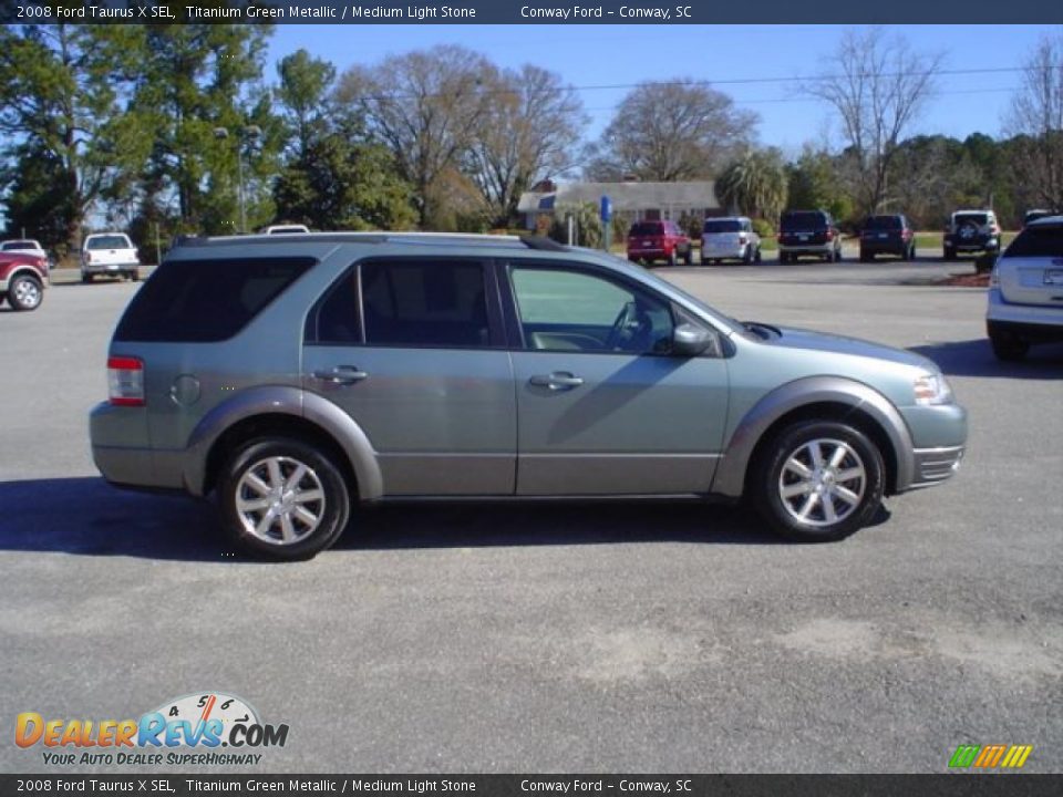 2008 Ford Taurus X SEL Titanium Green Metallic / Medium Light Stone Photo #4