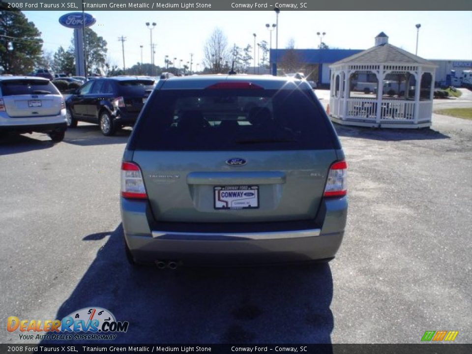 2008 Ford Taurus X SEL Titanium Green Metallic / Medium Light Stone Photo #6