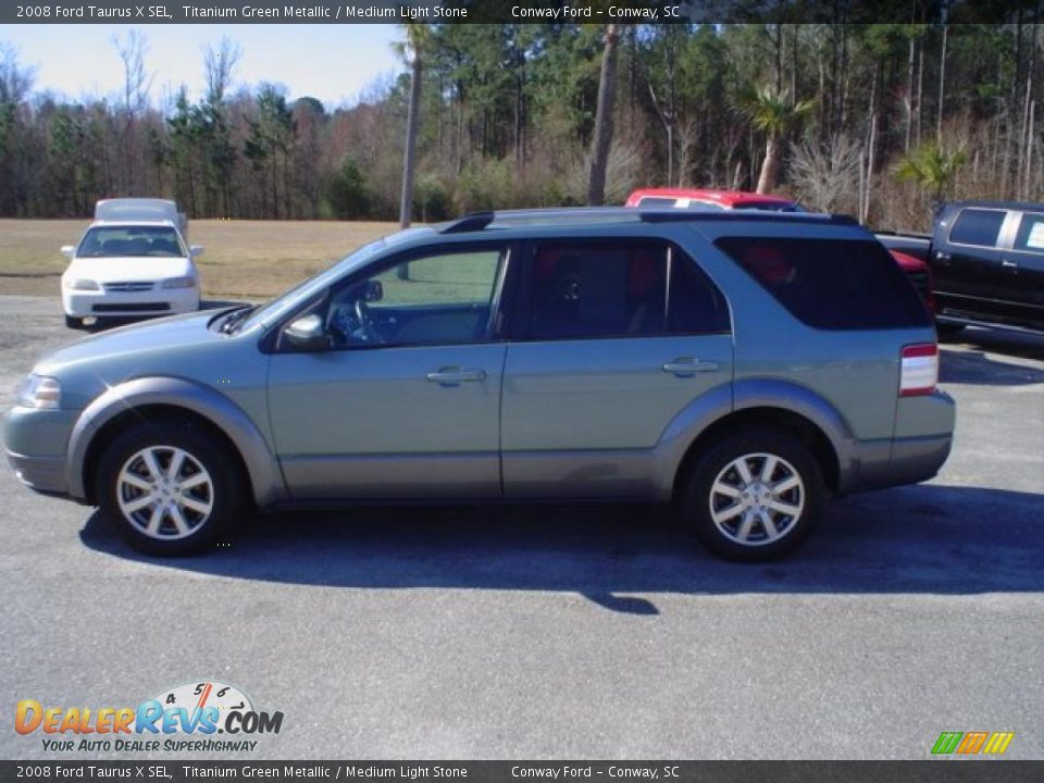 2008 Ford Taurus X SEL Titanium Green Metallic / Medium Light Stone Photo #8
