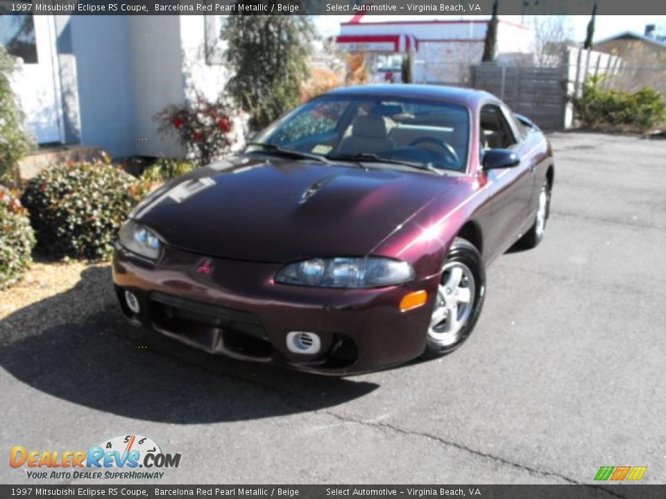 1997 Mitsubishi Eclipse RS Coupe Barcelona Red Pearl Metallic / Beige Photo #3