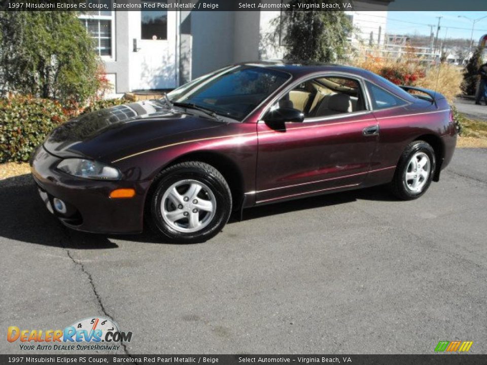 1997 Mitsubishi Eclipse RS Coupe Barcelona Red Pearl Metallic / Beige Photo #4