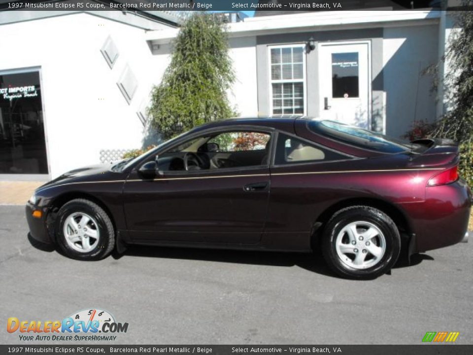 1997 Mitsubishi Eclipse RS Coupe Barcelona Red Pearl Metallic / Beige Photo #6