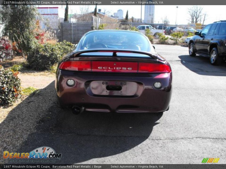 1997 Mitsubishi Eclipse RS Coupe Barcelona Red Pearl Metallic / Beige Photo #7