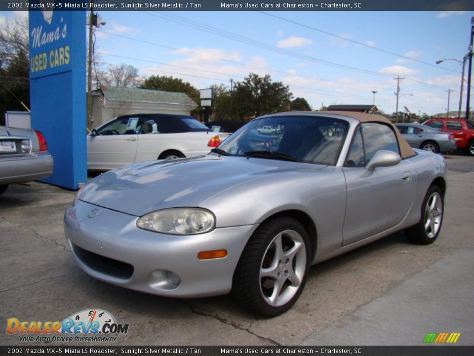 2002 Mazda MX-5 Miata LS Roadster Sunlight Silver Metallic / Tan Photo #4