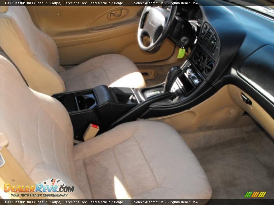 1997 Mitsubishi Eclipse RS Coupe Barcelona Red Pearl Metallic / Beige Photo #11