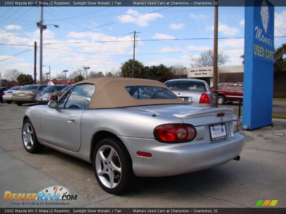 2002 Mazda MX-5 Miata LS Roadster Sunlight Silver Metallic / Tan Photo #6