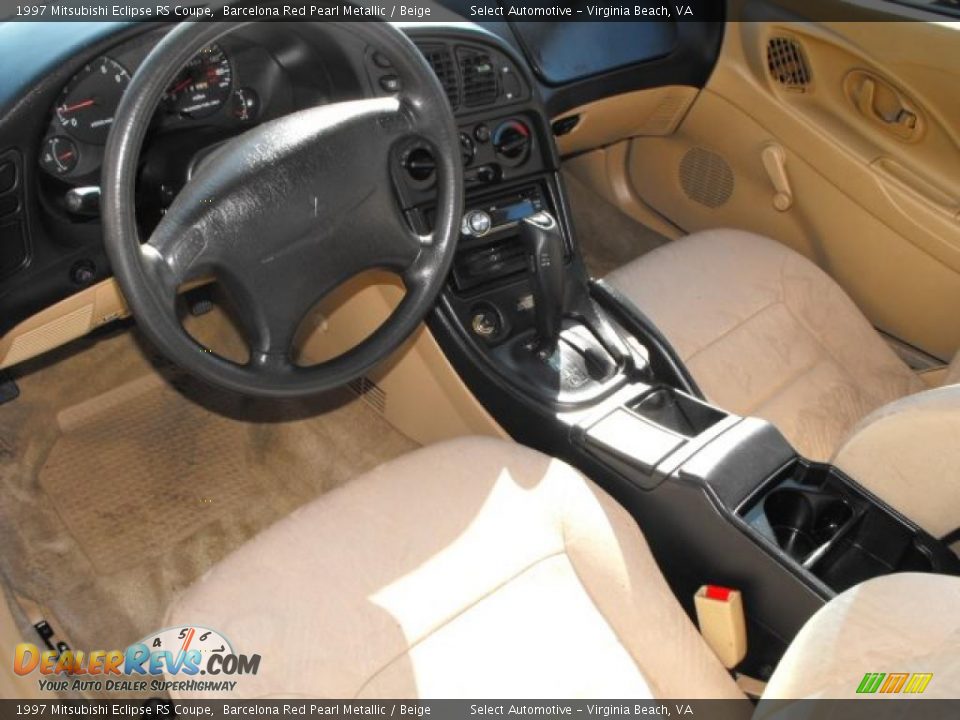 1997 Mitsubishi Eclipse RS Coupe Barcelona Red Pearl Metallic / Beige Photo #12