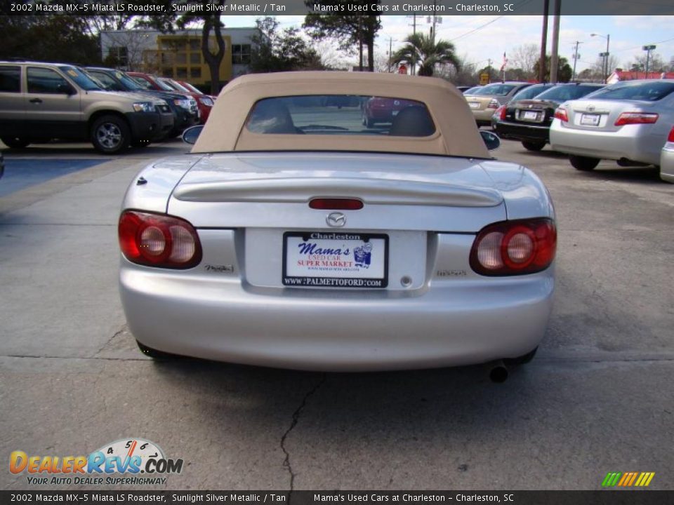 2002 Mazda MX-5 Miata LS Roadster Sunlight Silver Metallic / Tan Photo #7