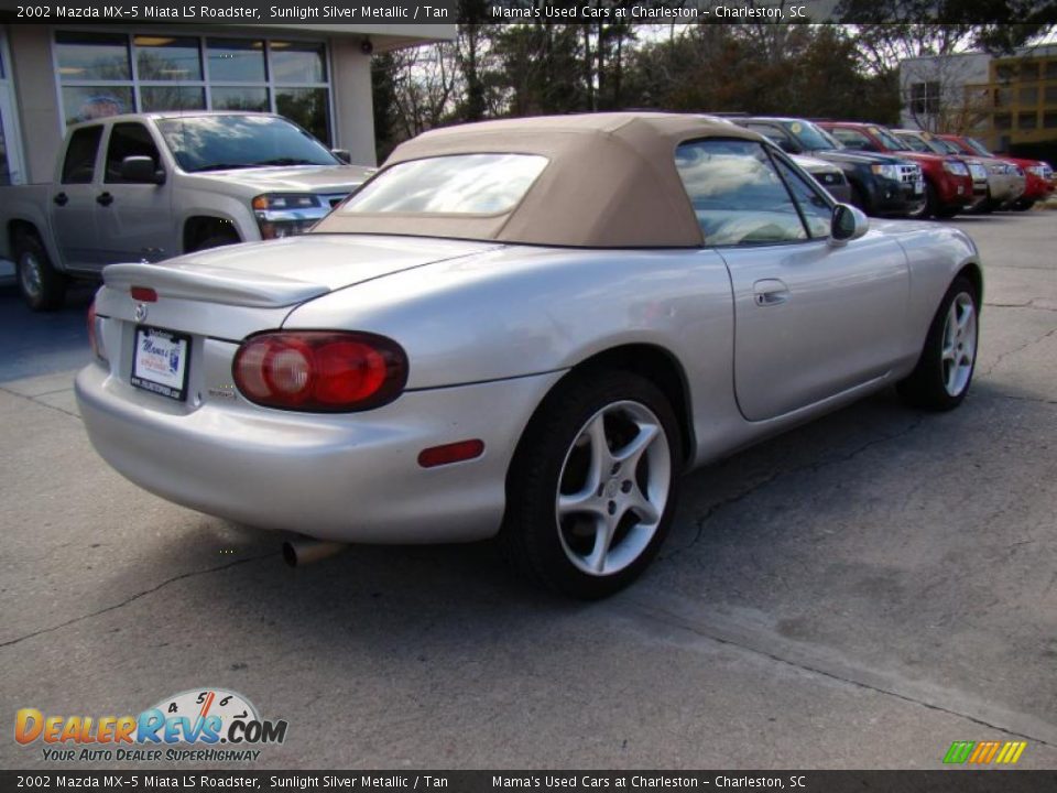 2002 Mazda MX-5 Miata LS Roadster Sunlight Silver Metallic / Tan Photo #8