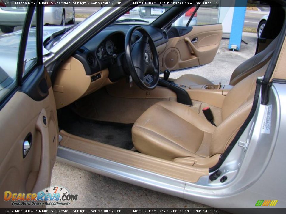2002 Mazda MX-5 Miata LS Roadster Sunlight Silver Metallic / Tan Photo #9