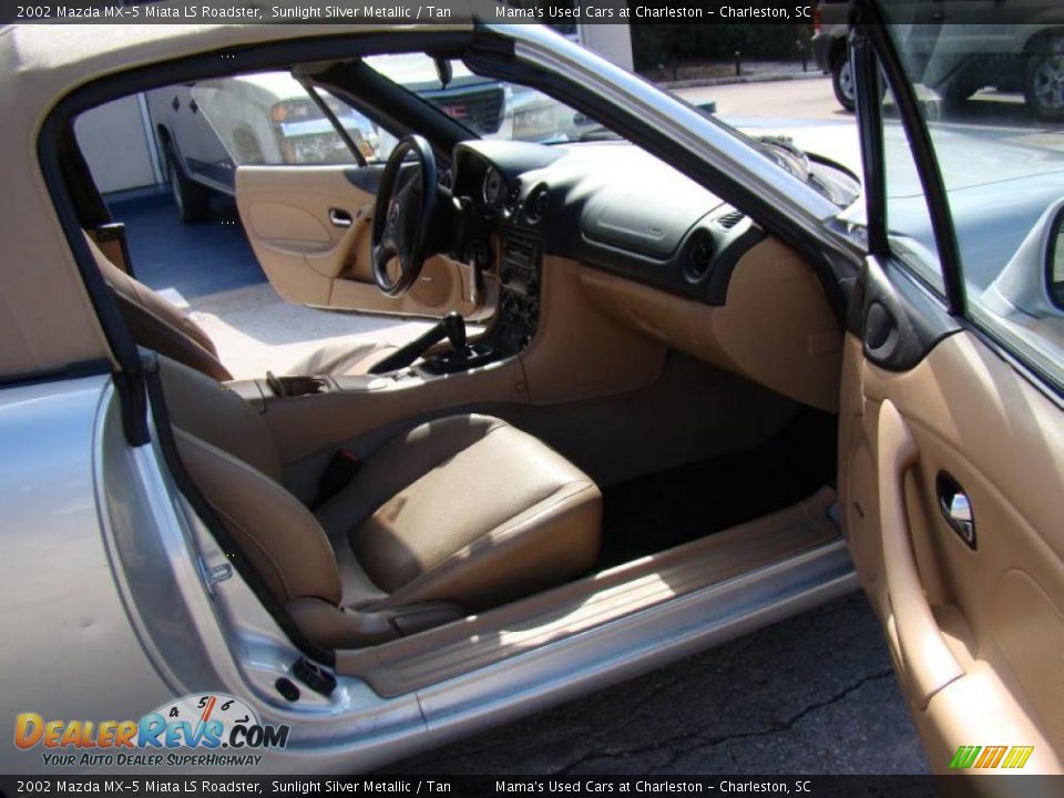 2002 Mazda MX-5 Miata LS Roadster Sunlight Silver Metallic / Tan Photo #11