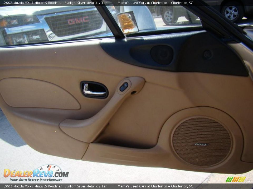 2002 Mazda MX-5 Miata LS Roadster Sunlight Silver Metallic / Tan Photo #12