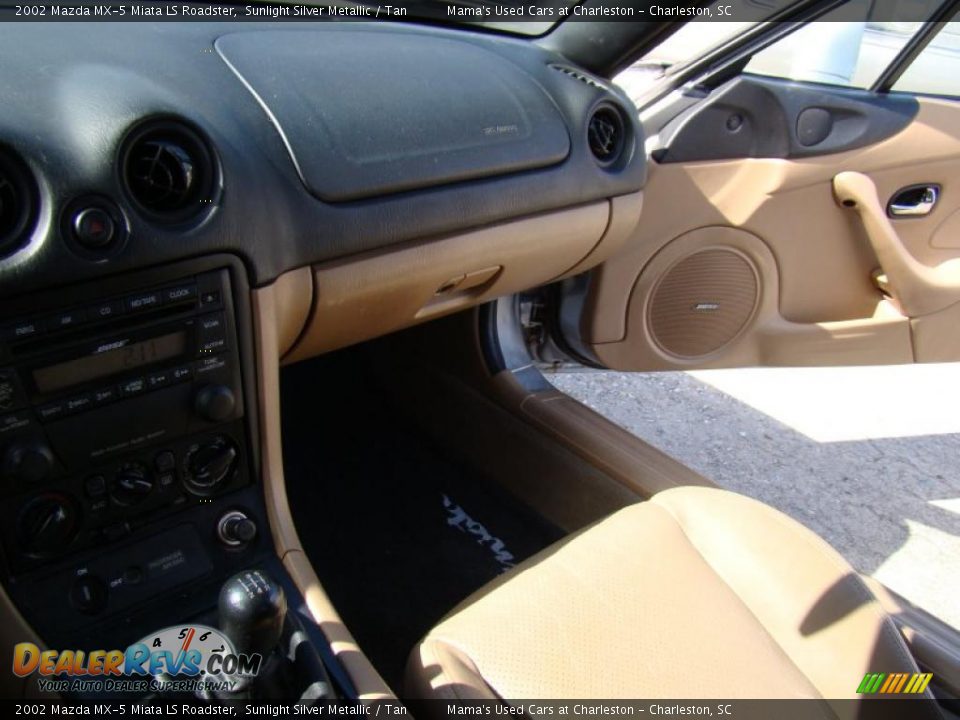 2002 Mazda MX-5 Miata LS Roadster Sunlight Silver Metallic / Tan Photo #14