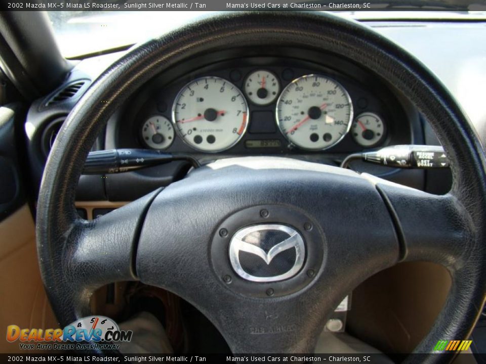 2002 Mazda MX-5 Miata LS Roadster Sunlight Silver Metallic / Tan Photo #18