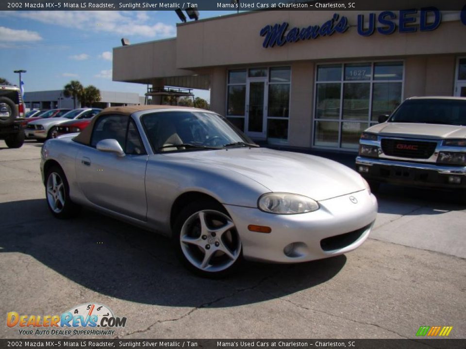 2002 Mazda MX-5 Miata LS Roadster Sunlight Silver Metallic / Tan Photo #22