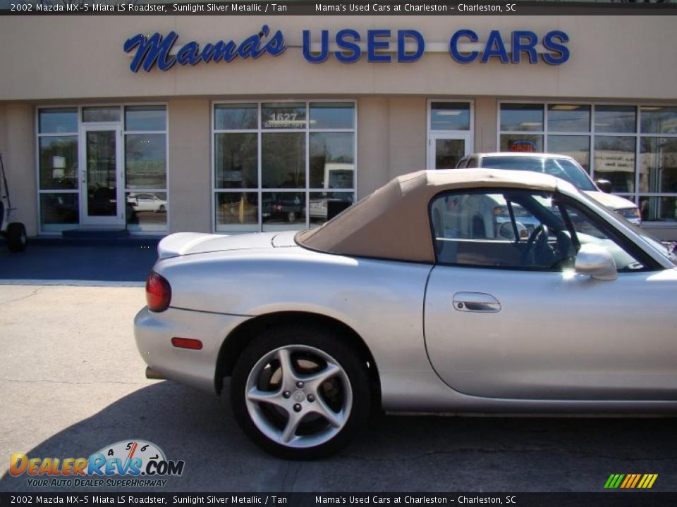 2002 Mazda MX-5 Miata LS Roadster Sunlight Silver Metallic / Tan Photo #25