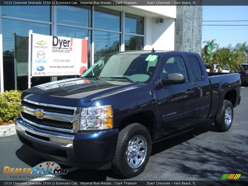 2010 Chevrolet Silverado 1500 LS Extended Cab Imperial Blue Metallic / Dark Titanium Photo #1