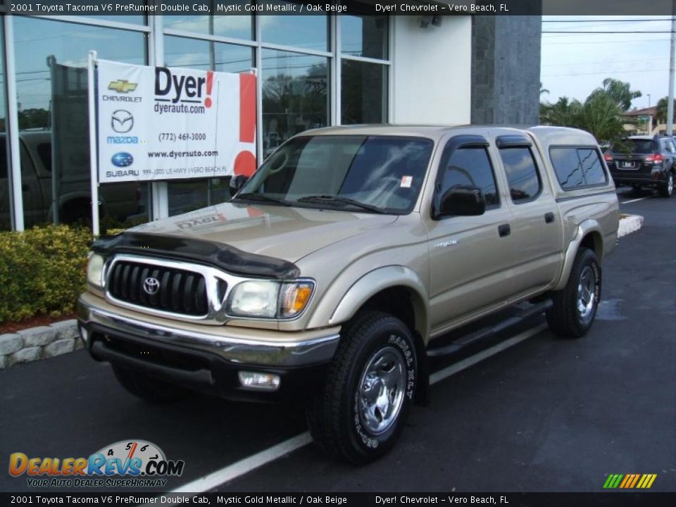 2001 Toyota Tacoma V6 PreRunner Double Cab Mystic Gold Metallic / Oak Beige Photo #1
