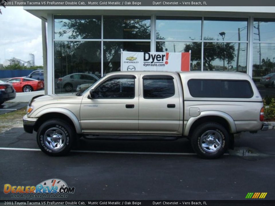 2001 Toyota Tacoma V6 PreRunner Double Cab Mystic Gold Metallic / Oak Beige Photo #3