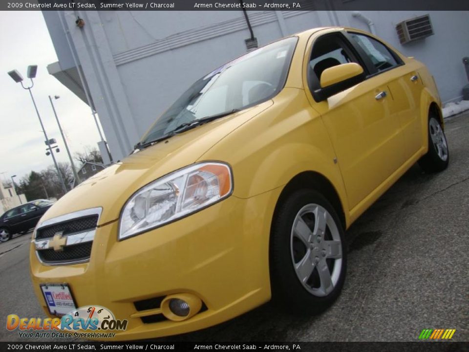 2009 Chevrolet Aveo LT Sedan Summer Yellow / Charcoal Photo #1