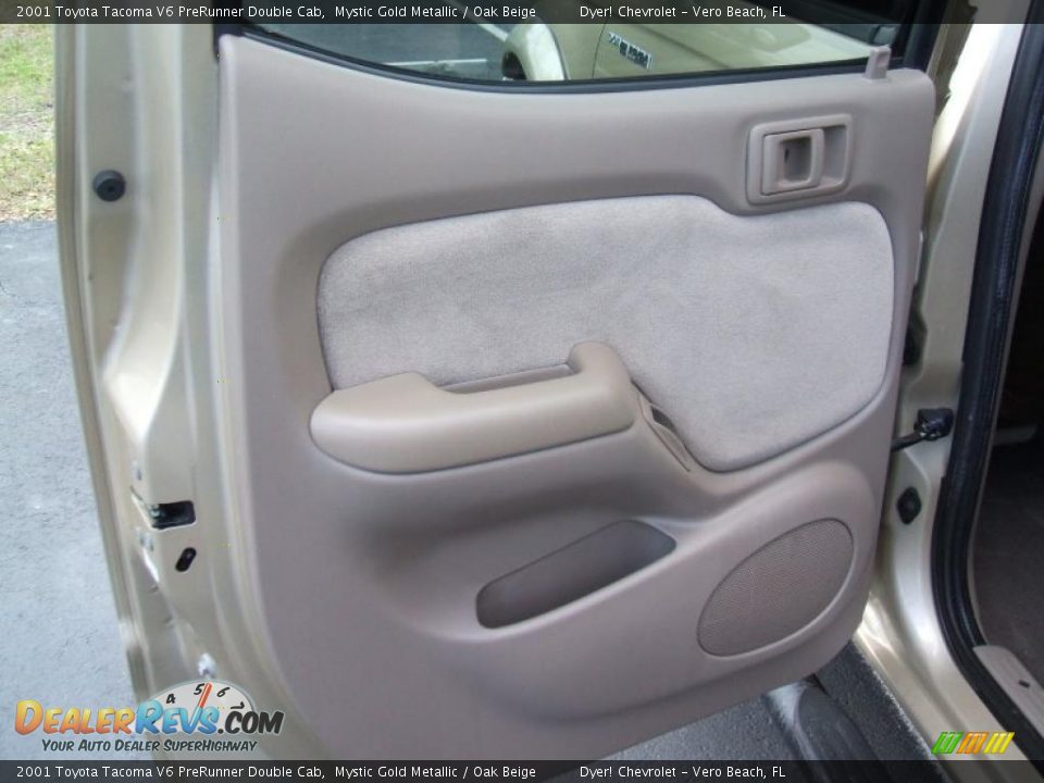 2001 Toyota Tacoma V6 PreRunner Double Cab Mystic Gold Metallic / Oak Beige Photo #10