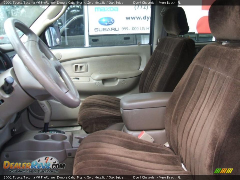 2001 Toyota Tacoma V6 PreRunner Double Cab Mystic Gold Metallic / Oak Beige Photo #13