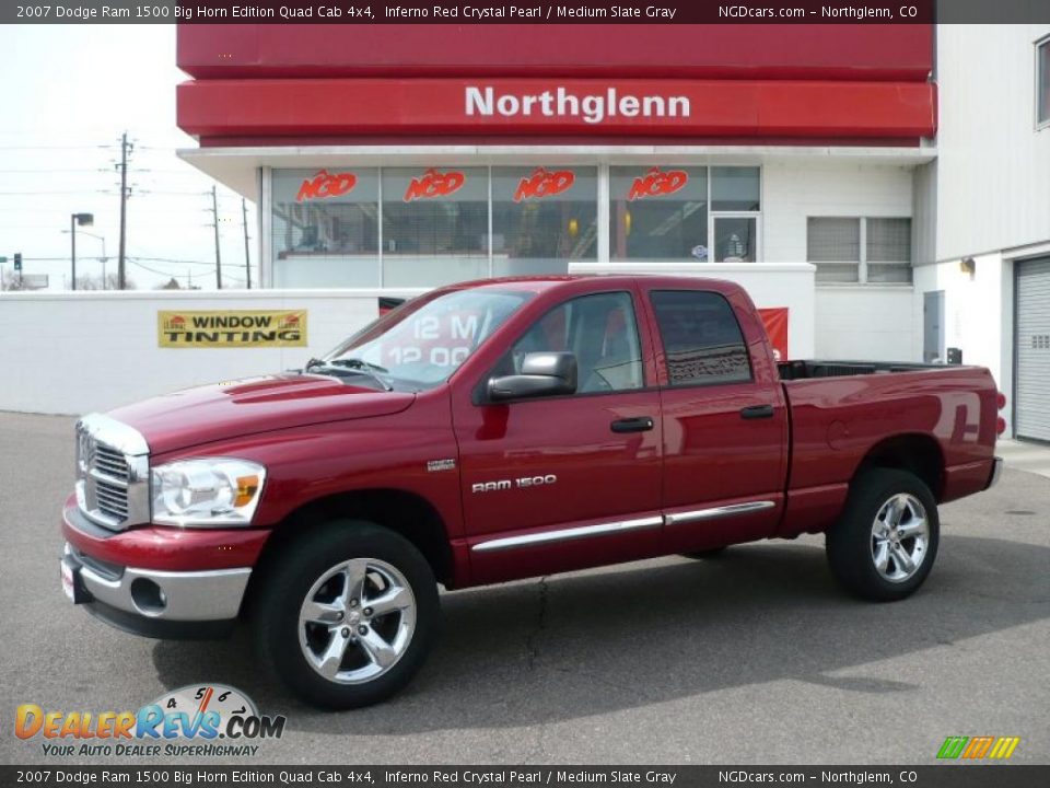 2007 Dodge Ram 1500 Big Horn Edition Quad Cab 4x4 Inferno Red Crystal Pearl / Medium Slate Gray Photo #1