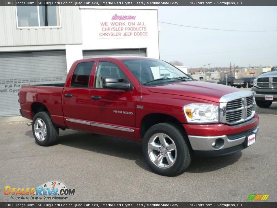 2007 Dodge Ram 1500 Big Horn Edition Quad Cab 4x4 Inferno Red Crystal Pearl / Medium Slate Gray Photo #3