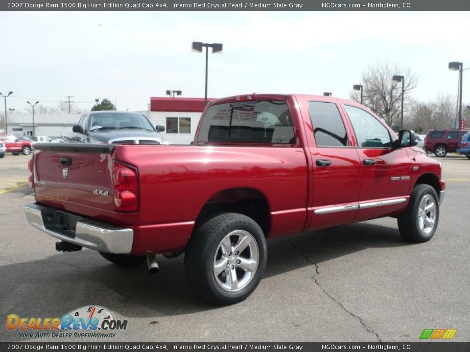 2007 Dodge Ram 1500 Big Horn Edition Quad Cab 4x4 Inferno Red Crystal Pearl / Medium Slate Gray Photo #4