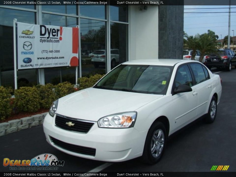 2008 Chevrolet Malibu Classic LS Sedan White / Cocoa/Cashmere Beige Photo #1