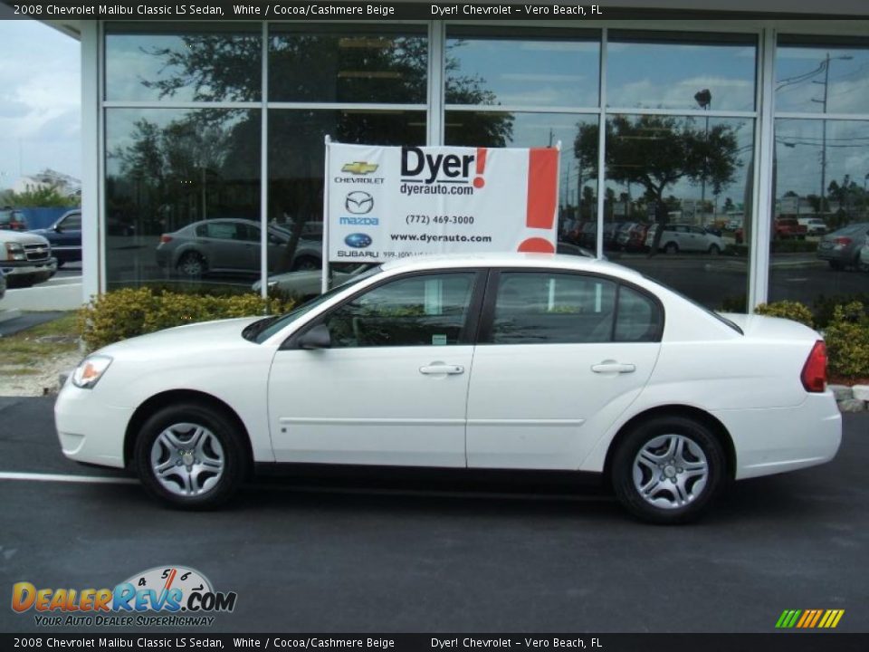 2008 Chevrolet Malibu Classic LS Sedan White / Cocoa/Cashmere Beige Photo #3