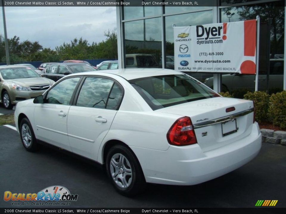 2008 Chevrolet Malibu Classic LS Sedan White / Cocoa/Cashmere Beige Photo #4