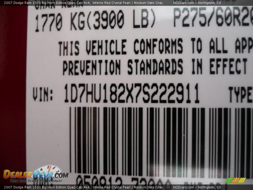 2007 Dodge Ram 1500 Big Horn Edition Quad Cab 4x4 Inferno Red Crystal Pearl / Medium Slate Gray Photo #32