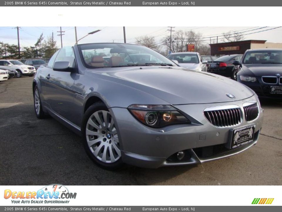 2005 BMW 6 Series 645i Convertible Stratus Grey Metallic / Chateau Red Photo #2