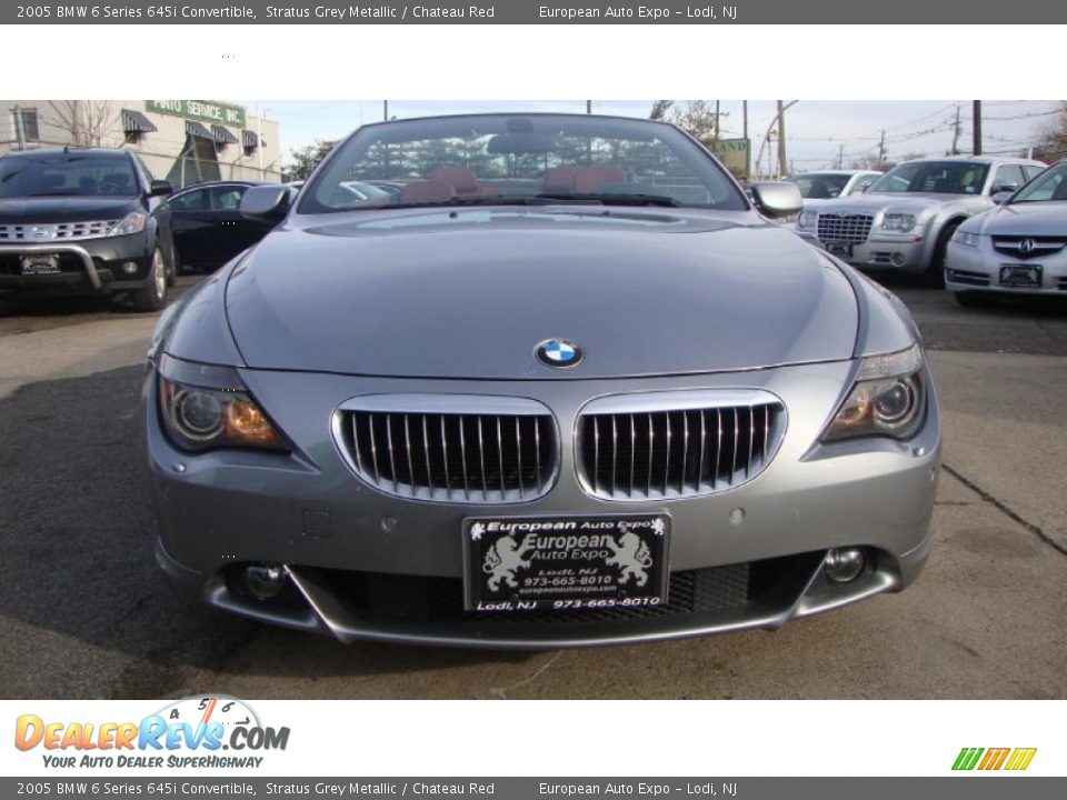 2005 BMW 6 Series 645i Convertible Stratus Grey Metallic / Chateau Red Photo #3