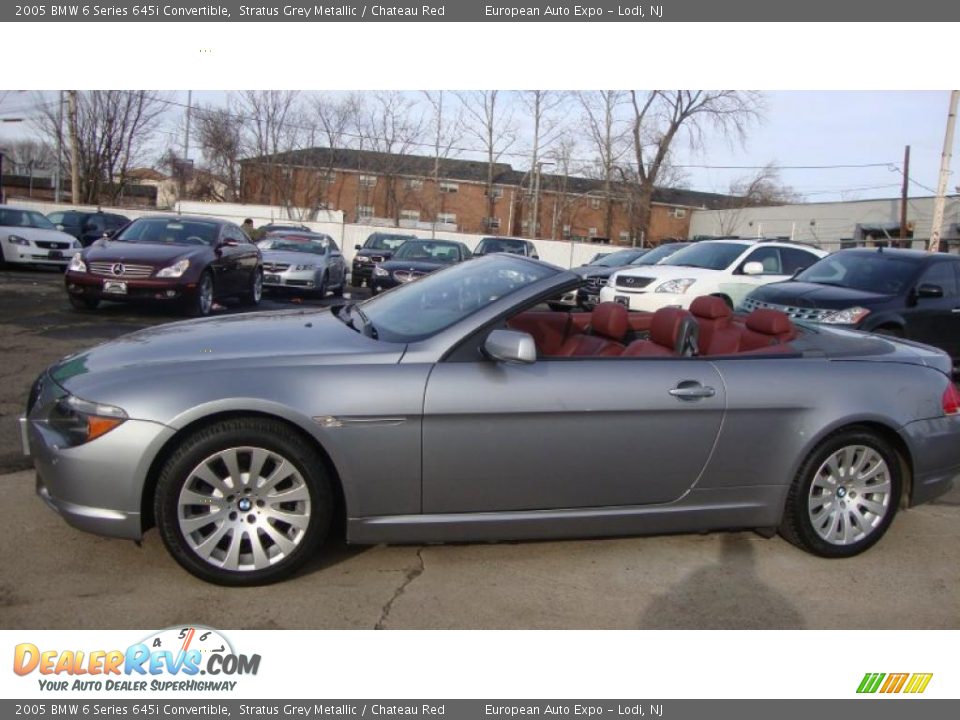 2005 BMW 6 Series 645i Convertible Stratus Grey Metallic / Chateau Red Photo #4