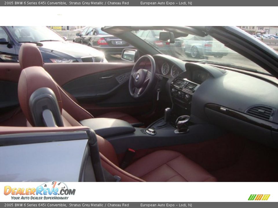 2005 BMW 6 Series 645i Convertible Stratus Grey Metallic / Chateau Red Photo #9