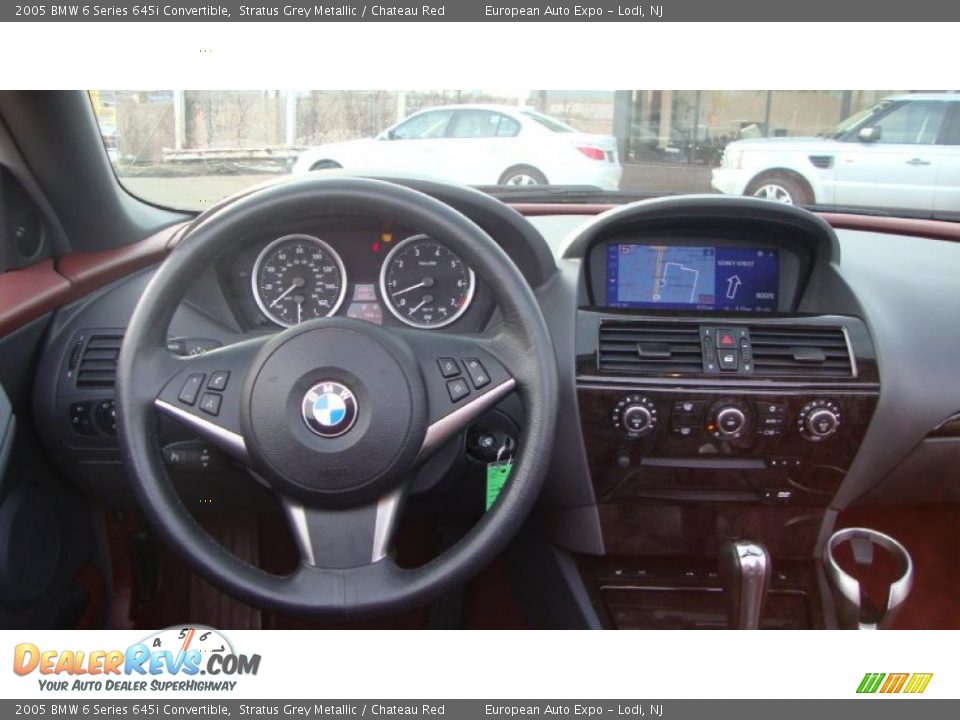 2005 BMW 6 Series 645i Convertible Stratus Grey Metallic / Chateau Red Photo #17