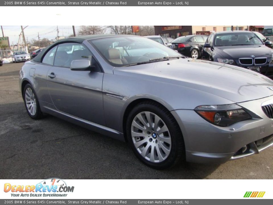2005 BMW 6 Series 645i Convertible Stratus Grey Metallic / Chateau Red Photo #22