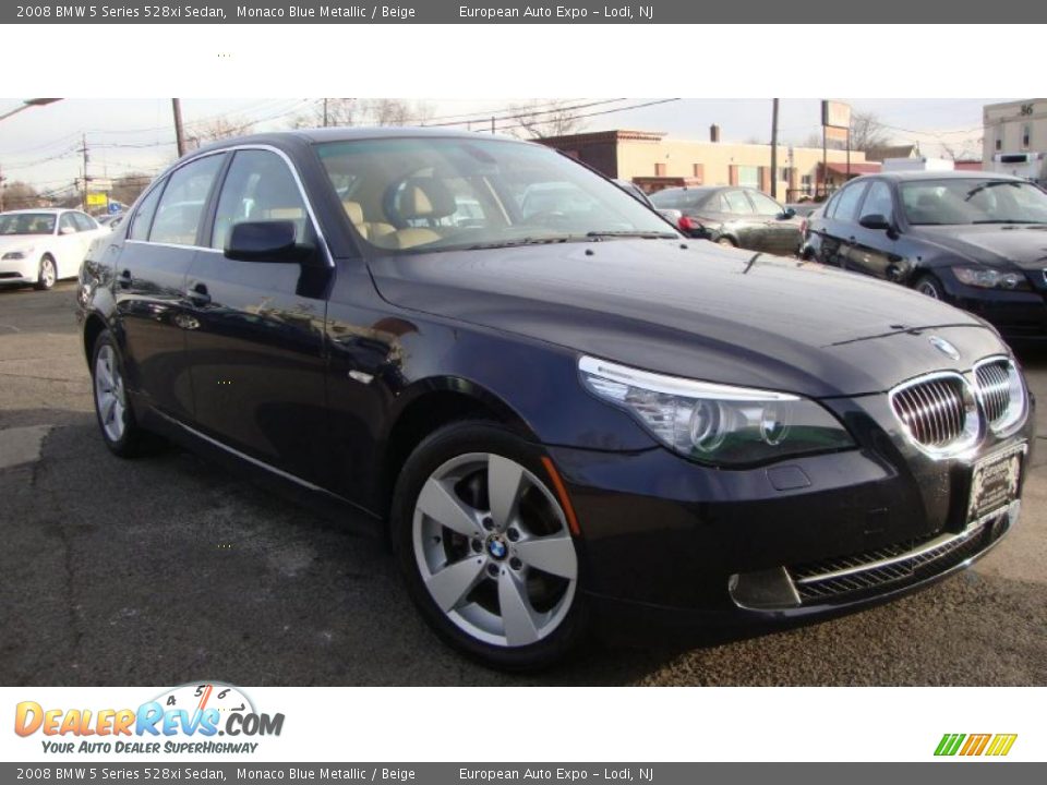 2008 BMW 5 Series 528xi Sedan Monaco Blue Metallic / Beige Photo #2